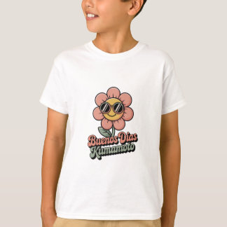 T-shirt Rétro "Buenos Dias Kumamoto" Fleur Groovy Années 7