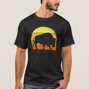 T-shirt Retro Buffalo Wild Animal I Sundown Bison