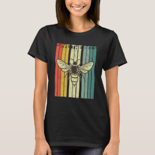 T-shirt Retro Bumblebee Beekeeper Vintage Sauvez Les Abeil