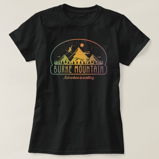 T-shirt Retro Burke Mountain Adventure attend (Design devant)