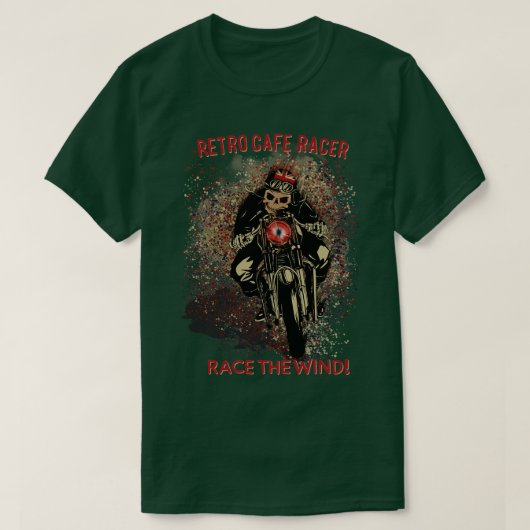 T-shirt Retro Cafe Racer Course comme le vent (Design devant)