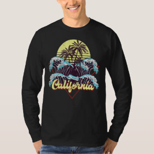 T-shirt Retro California Dream Vintage Sunset Waves Wes