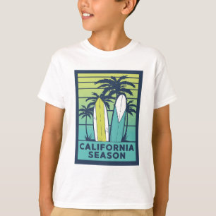 T-shirt Retro California Surboards Art - Summer Coastline