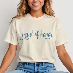 T-shirt Rétro calligraphie Royal sur la servante d'honneur