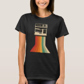 T-shirt Retro Camera with Rainbow Print (Devant)