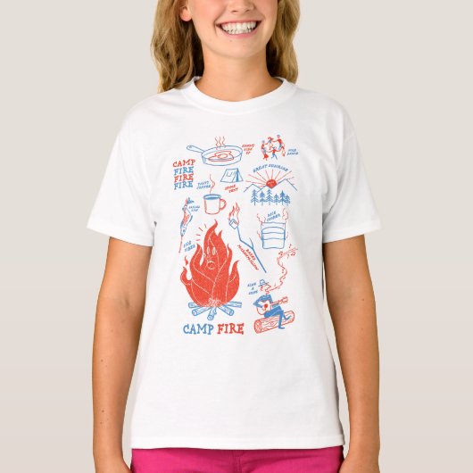T-shirt Retro Campfire Adventure - Activités de camping am (Devant)