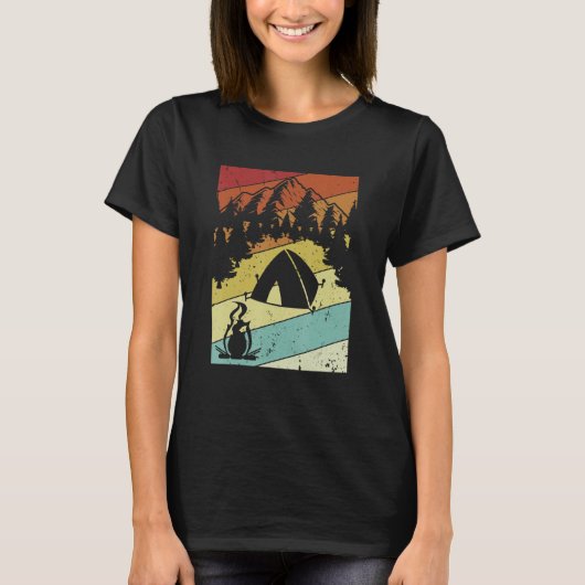 T-shirt Retro Campgrounds Glamping Backpacking Camper Camp (Devant)