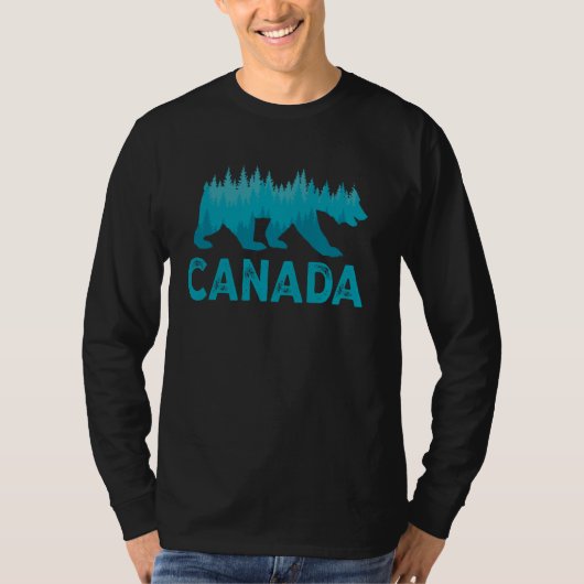 T-shirt Retro Canada Grizzly Bear Nature Randonnée Camping (Devant)
