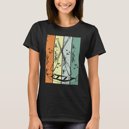 T-shirt Retro Canoeing Paddle Paddling Canoeist Kayak Kaya (Devant)