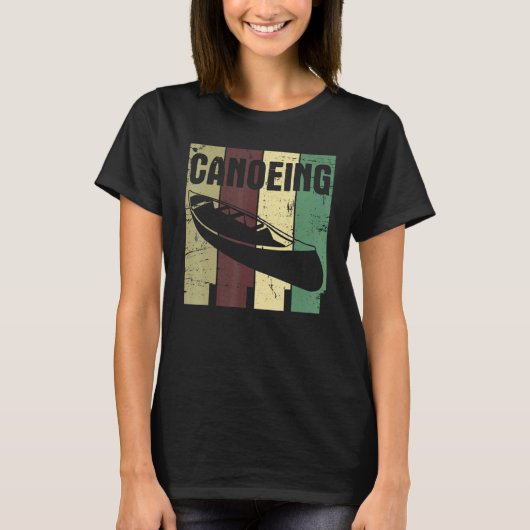 T-shirt Retro Canoeing Paddle Paddling Canoeist Kayak Kaya (Devant)