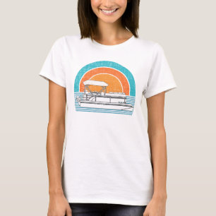 T-shirt Rétro capitaine vintage Pontoon Boat Pontoon de