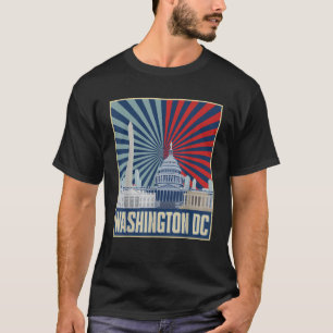 T-shirt Retro Capitol Hill Washington DC Drapeau américain