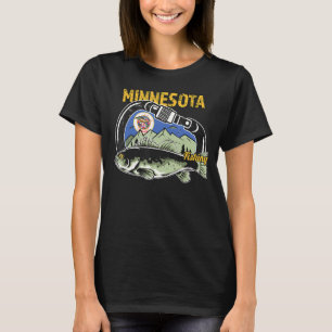 T-shirt Retro Carabiner Michigan Fishing