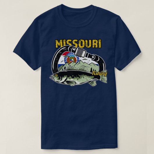 T-shirt Retro Carabiner Missouri Fishing (Design devant)