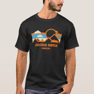 T-shirt Retro Cascade Range Oregon Mountain Range Sunset