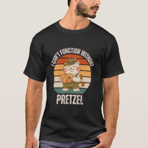 T-shirt Retro Cat I ne peut pas fonctionner sans Pretzel L