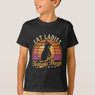 T-shirt Retro Cat Lady Vote Kamala Harris 2024 Président