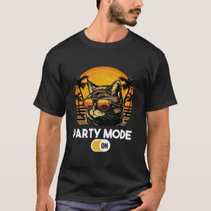 T-shirt Retro Cat Vintage Sunset 80s 90s Lunettes de solei