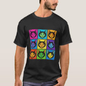 T-shirt Retro Cats pop art Andy Warhol style (Devant)