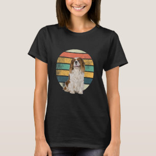 T-shirt Retro Cavalier King Charles Spaniel Maman Papa Chi