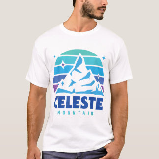 T-shirt Retro Celeste Vintage Design Mountain Playing Vide