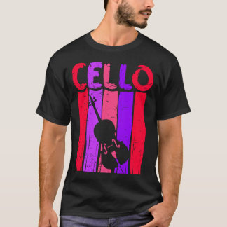 T-shirt Retro Cello Art Cellist Idée Cadeau Cello Lecteur