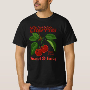 T-shirt Retro Cerises Fruit Commercial Graphisme Art Style