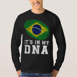 T-shirt Retro C'est dans mon Adn Brésil drapeau patriotiqu