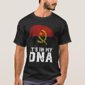 T-shirt Retro C'est dans mon ADN Empreinte Angola Drapeau (Devant)