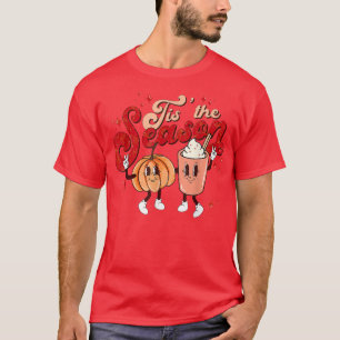 T-shirt Retro C'Est La Saison Automne Citrouille Épice Drô