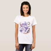 T-shirt Retro C'Est La Saison Blue Patchwork Fantôme Fille (Devant entier)