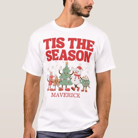 T-shirt Retro C'est La Saison De Noël (Devant)