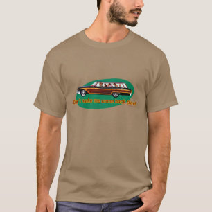 T-shirt Rétro chariot de station (brun et vert)