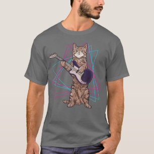 T-shirt retro chat jouer guitare kitten joue guitariste 