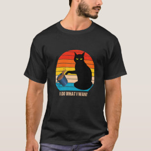 T-shirt Retro Chat Vintage Faire Ce Que Je Veux Chat Chat