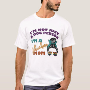 T-shirt Retro Chihuahua Lover Chihuahua Maman Messy Bun Su
