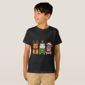 T-shirt Retro Christmas Hamster Santa Reindeer  (Devant entier)