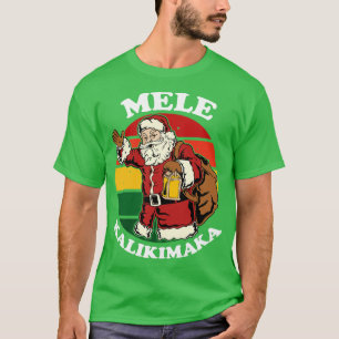 T-shirt Retro Christmas Mele Kalikimaka Père Noël Shaka Ha