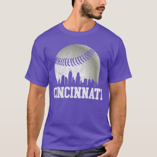 T-shirt Rétro Cincinnati Vintage Baseball Gameday Distress
