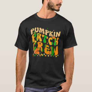 T-shirt Rétro Citrouille Super Patch Crew Thanksgiving Fal