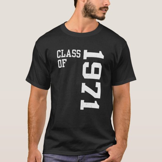 T-shirt Retro Class of 1971 Senior High School Reunion Vin (Devant)