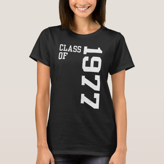 T-shirt Retro Class of 1977 Senior High School Reunion Vin (Devant)