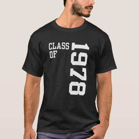 T-shirt Retro Class of 1978 Senior High School Reunion Vin (Devant)