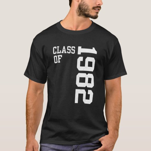 T-shirt Retro Class of 1982 Senior High School Reunion Vin (Devant)