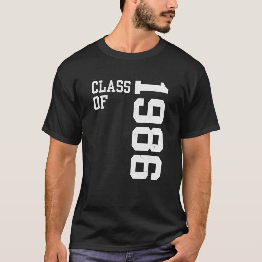 T-shirt Retro Class of 1986 Senior High School Reunion Vin (Devant)