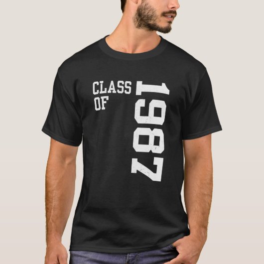 T-shirt Retro Class of 1987 Senior High School Reunion Vin (Devant)