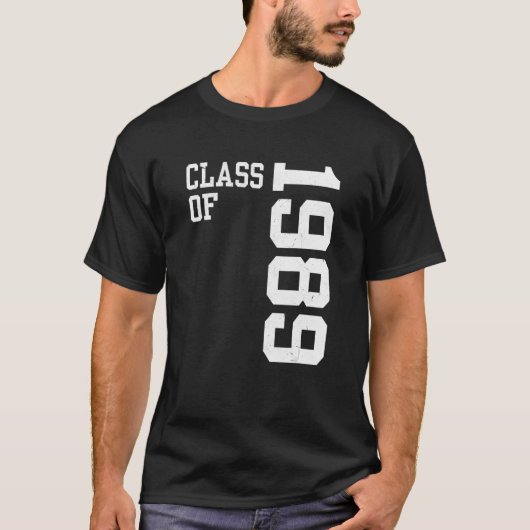 T-shirt Retro Class of 1989 Senior High School Reunion Vin (Devant)