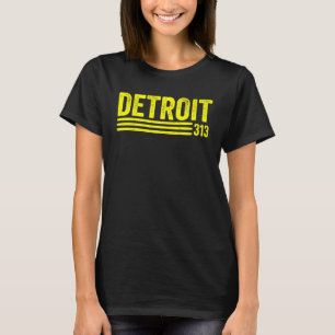 T-shirt Retro Classic Detroit Motor City 313 Style Vintage