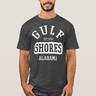 T-shirt Retro College Style Gulf Shores AL Femmes Hommes