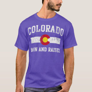 T-shirt Retro Colorado Né Et Élevé Amour À La Maison